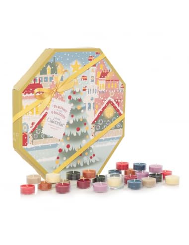 Candle Advent Calendar, Advent Wreath 2024, Christmas, 24 Tea Lights, 1 Tea Light Holder, Passport to the Holidays