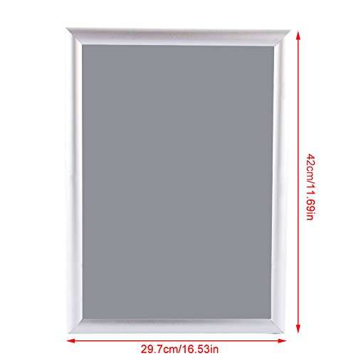 Snap Poster Frame, 5x A4 Waterproof Aluminium Poster Silver Snap Frame Clip Frame Picture Photo Holder for Home and Office