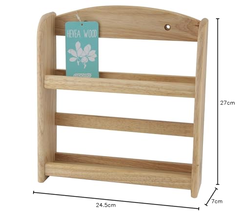 2-Tier Spice Rack, Wood, Natural, 24.5x27x7
