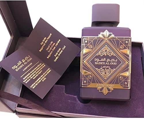 Badee Al Oud Amethyst Unisex For men and Women Eau De parfum 100ml - Fresh Fruity, Floral And Woody Frangrance - Sleek Bottle With Spray Nozzle