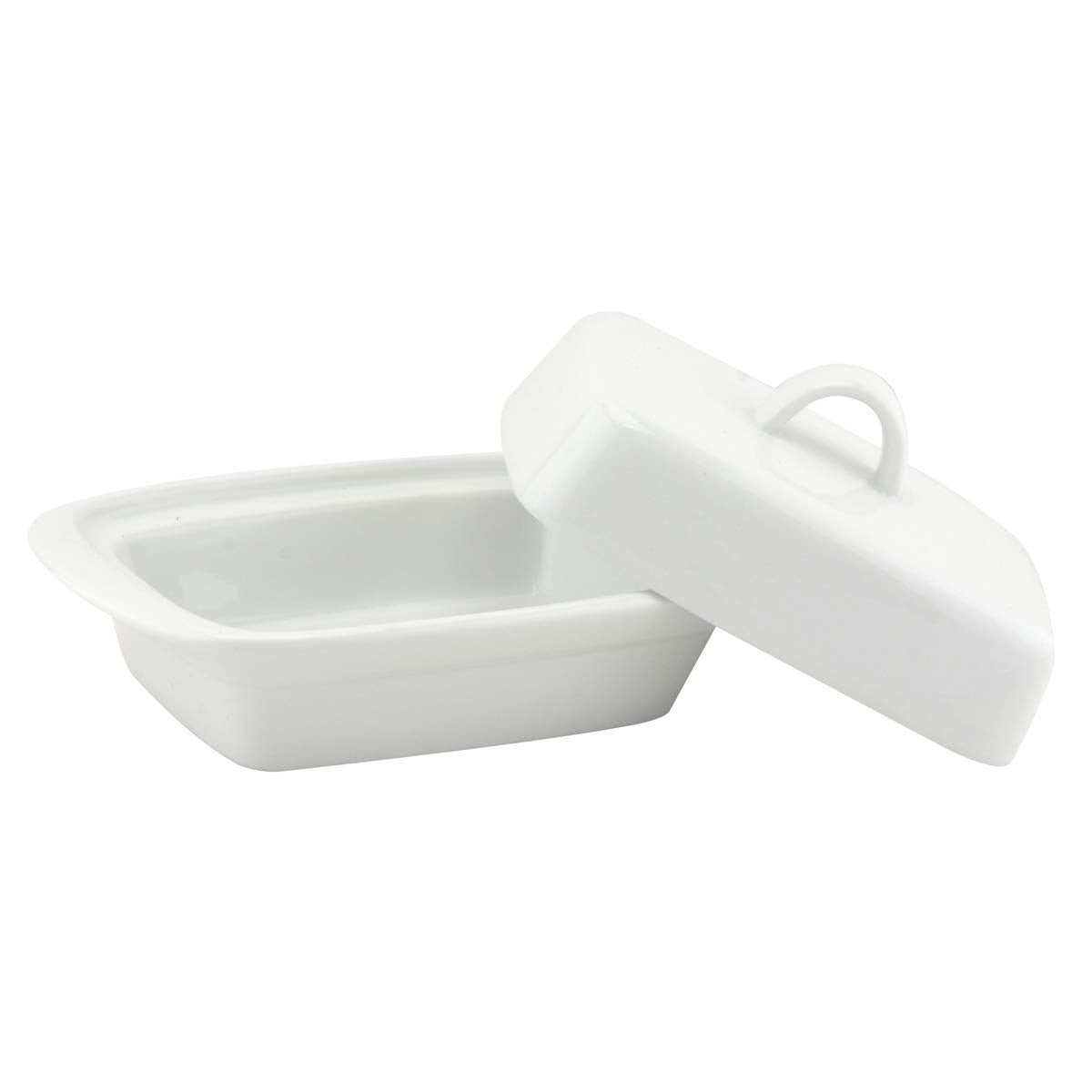 White Ceramic Butter Storage Dish with Cover Lid