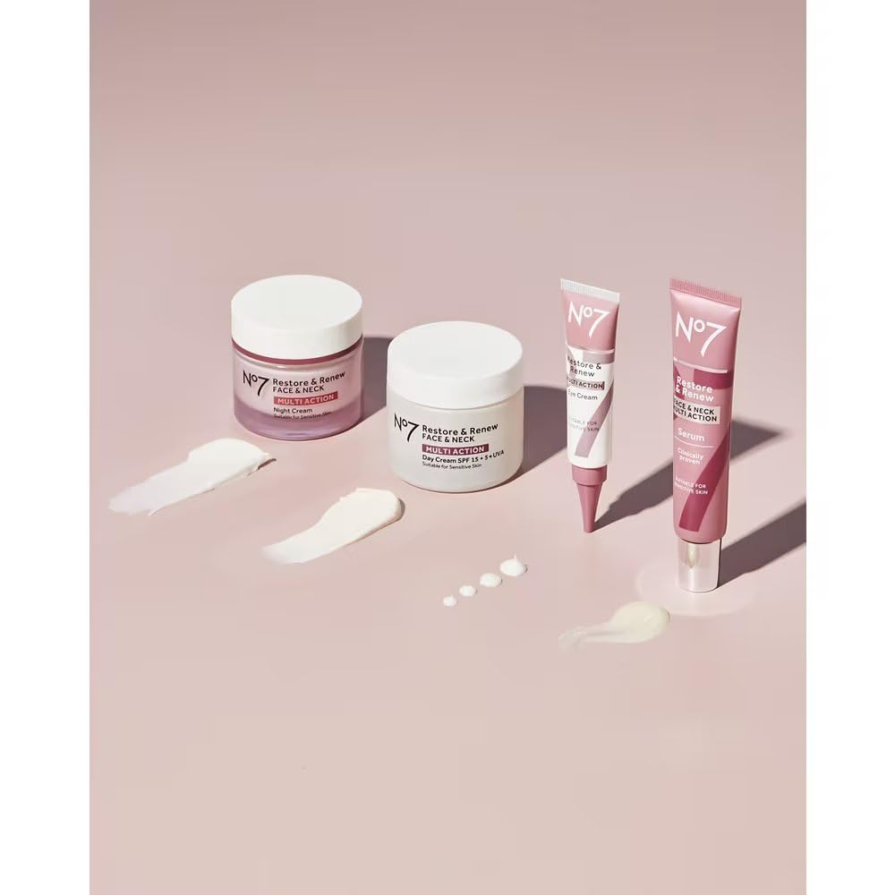 No7 Restore & Renew Face & Neck MULTI ACTION Serum 30ml