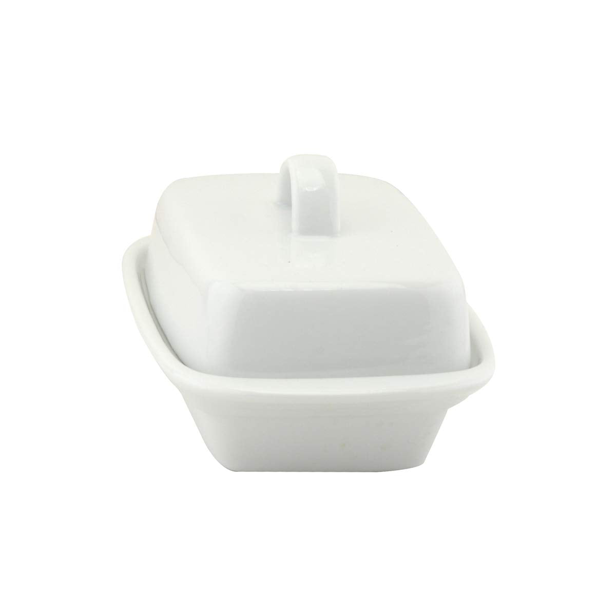 White Ceramic Butter Storage Dish with Cover Lid