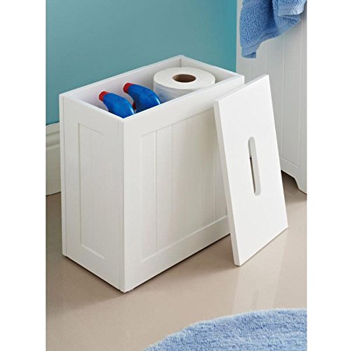 Maine White Bathroom Storage Unit Toilet Cleaning Tidy Box