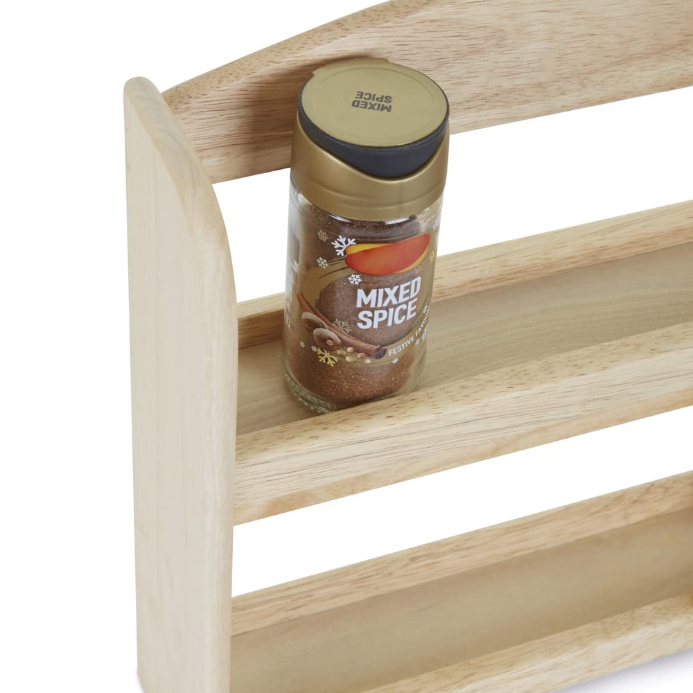 2-Tier Spice Rack, Wood, Natural, 24.5x27x7