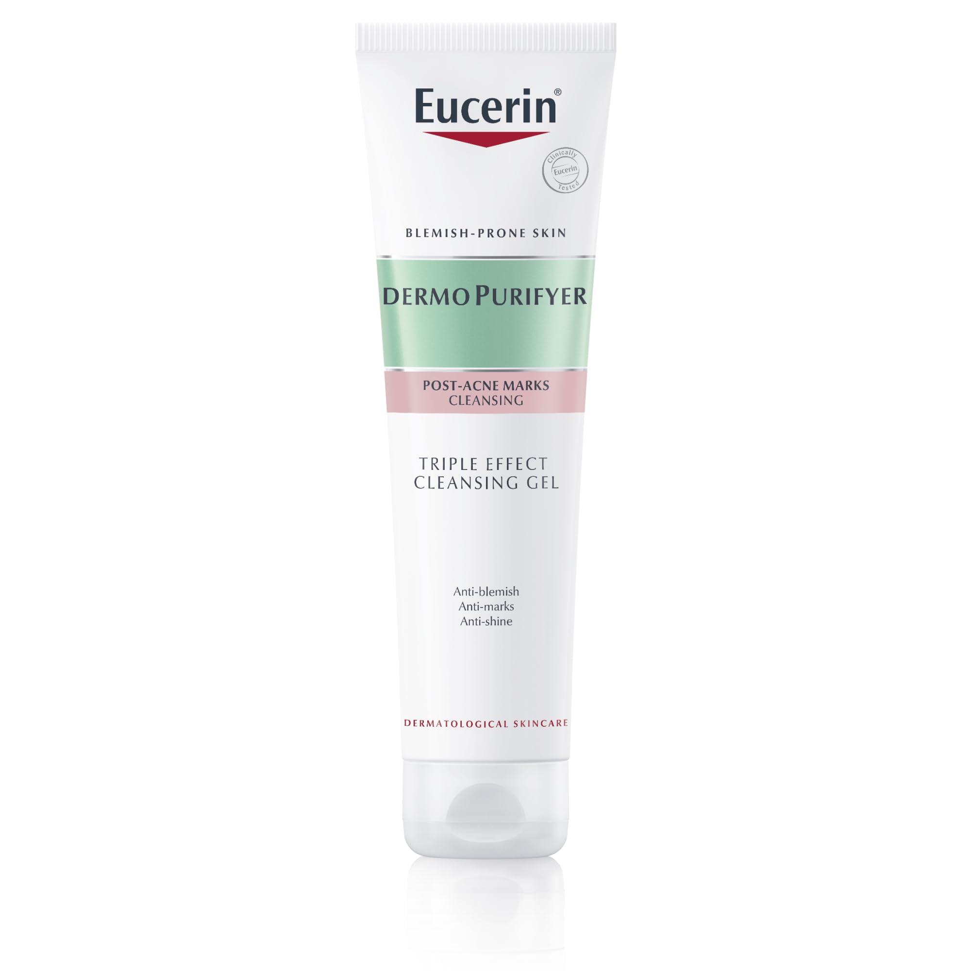 Eucerin DermoPurifyer Triple Effect Cleansing Gel 150ml, Gentle and Effective Facial Cleanser for Blemish-Prone Skin, Non-Comedogenic Face Wash