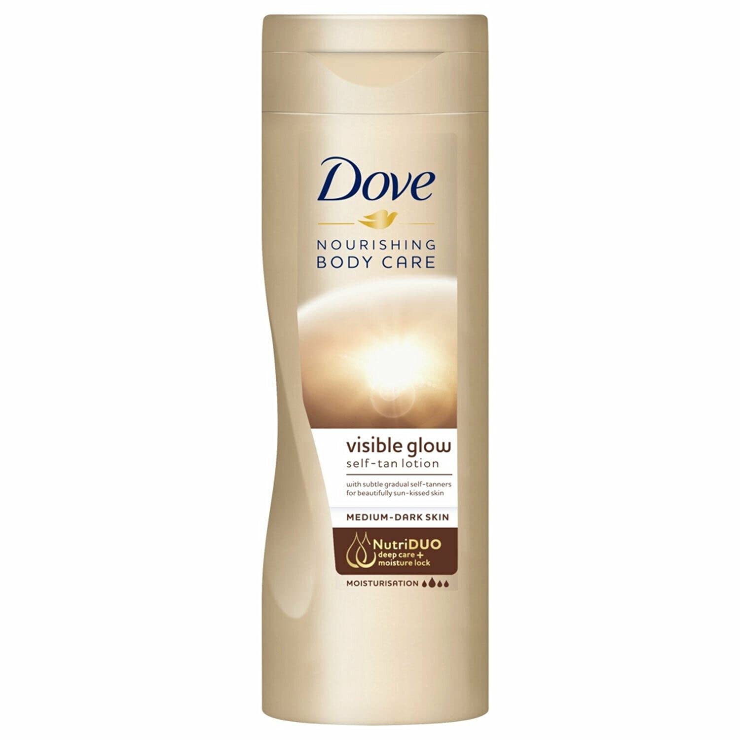 3 Pack Dove Visible Glow Self Tan Lotion Medium to Dark for Gradual Skin Tone, 400ml