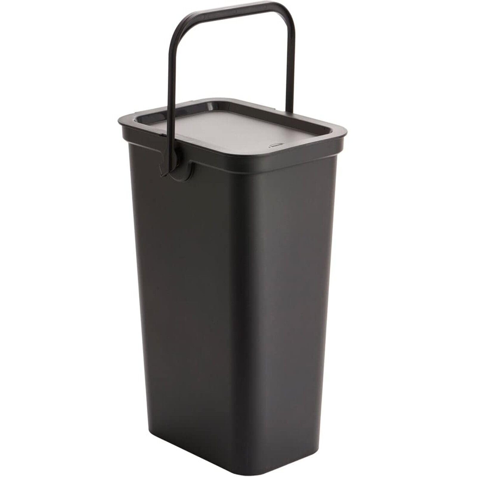 Moda Recycling Bin with Handle 40L Plastic Slim Kitchen Bin with Lift Top Lid & Locking Handle for Storage Recycled Rubbish Organiser Container Dustbin - Black
