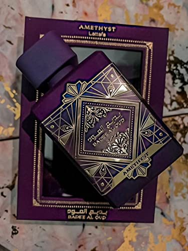 Badee Al Oud Amethyst Unisex For men and Women Eau De parfum 100ml - Fresh Fruity, Floral And Woody Frangrance - Sleek Bottle With Spray Nozzle