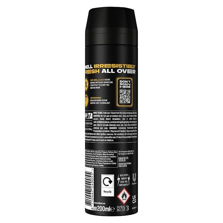 Lynx XL Body Spray 48-Hours High Definition Men's Fragrance Protect from Sweat and Odour with the Unique Scent Masculine Deodorant Spray for Men, 200ml (Gold, Buy 6)