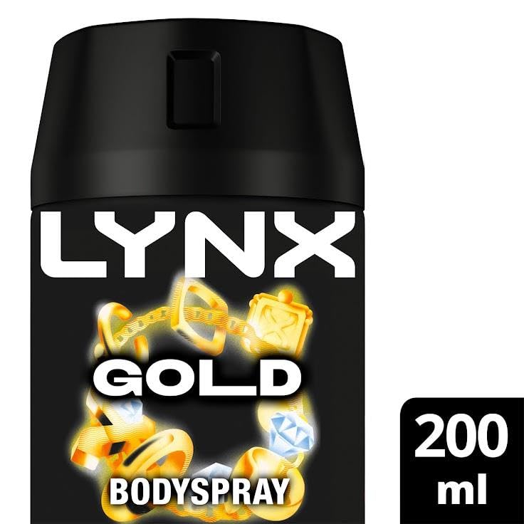 Lynx XL Body Spray 48-Hours High Definition Men's Fragrance Protect from Sweat and Odour with the Unique Scent Masculine Deodorant Spray for Men, 200ml (Gold, Buy 6)