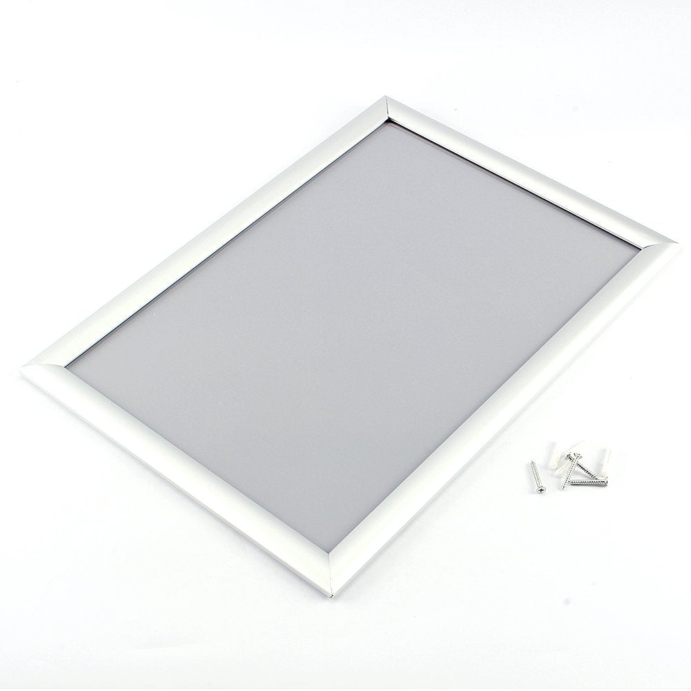 Snap Poster Frame, 5x A4 Waterproof Aluminium Poster Silver Snap Frame Clip Frame Picture Photo Holder for Home and Office