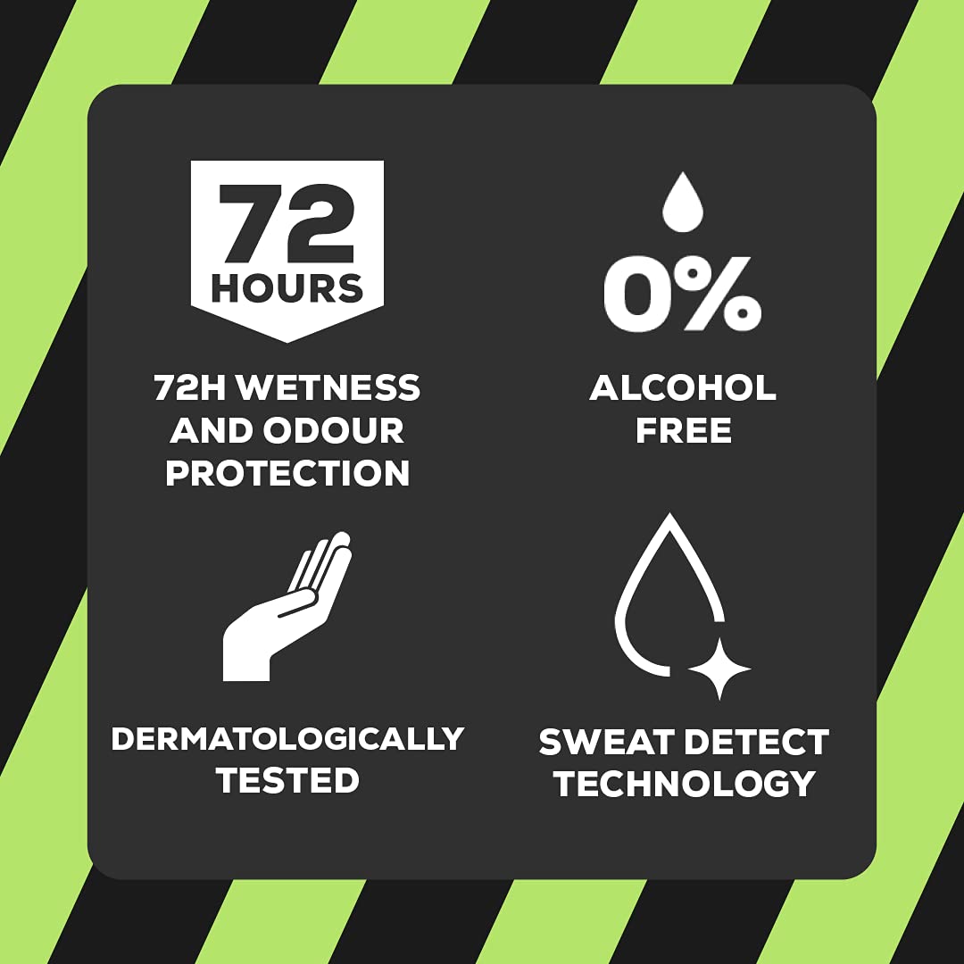 Right Guard Mens Deodorant, Xtreme Fresh 72H High-Performance Anti-Perspirant Spray, Multipack 6 x 150 ml