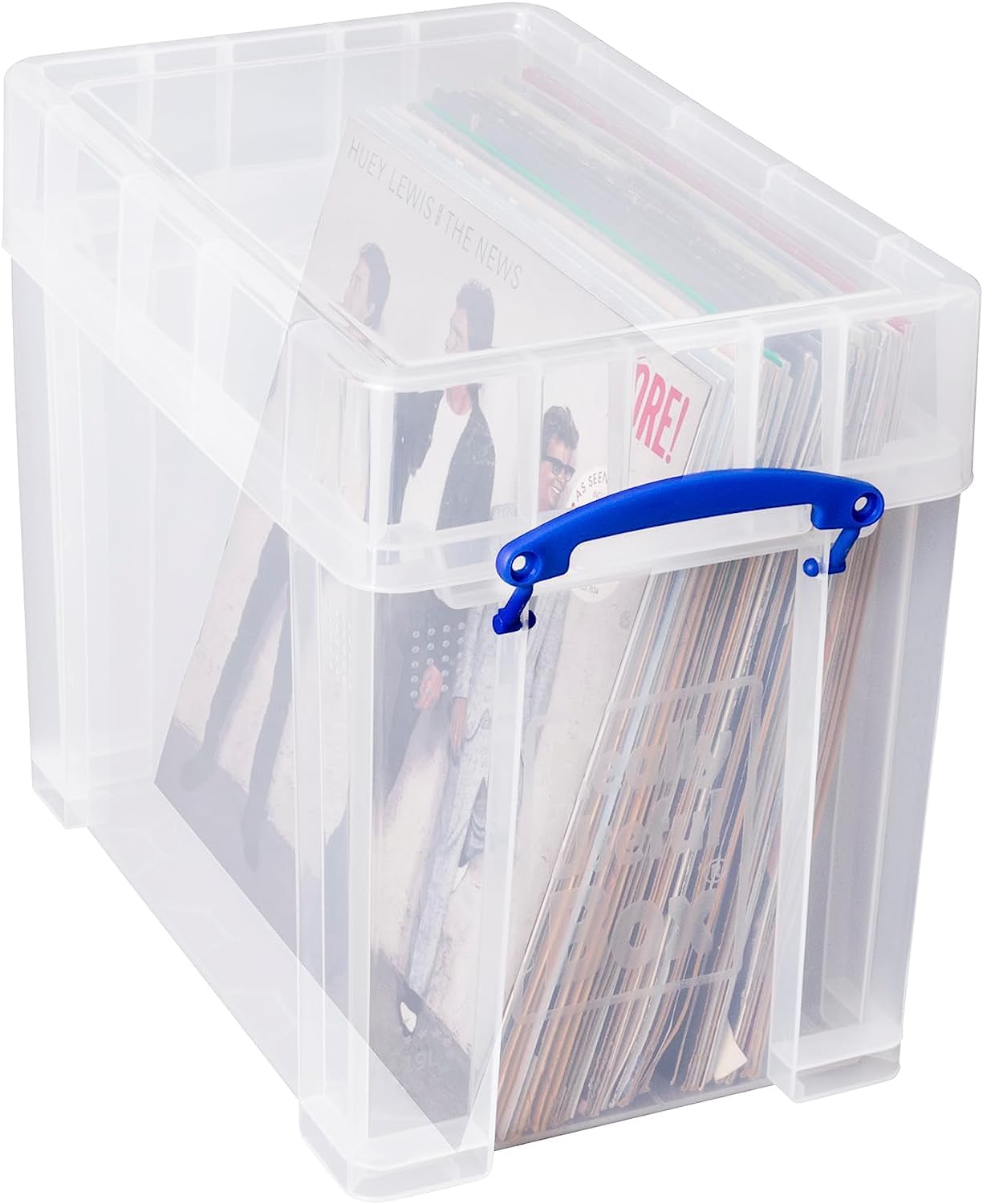 19 litre XL  Clear Plastic Storage Box- Stores 50 Vinyl LPs