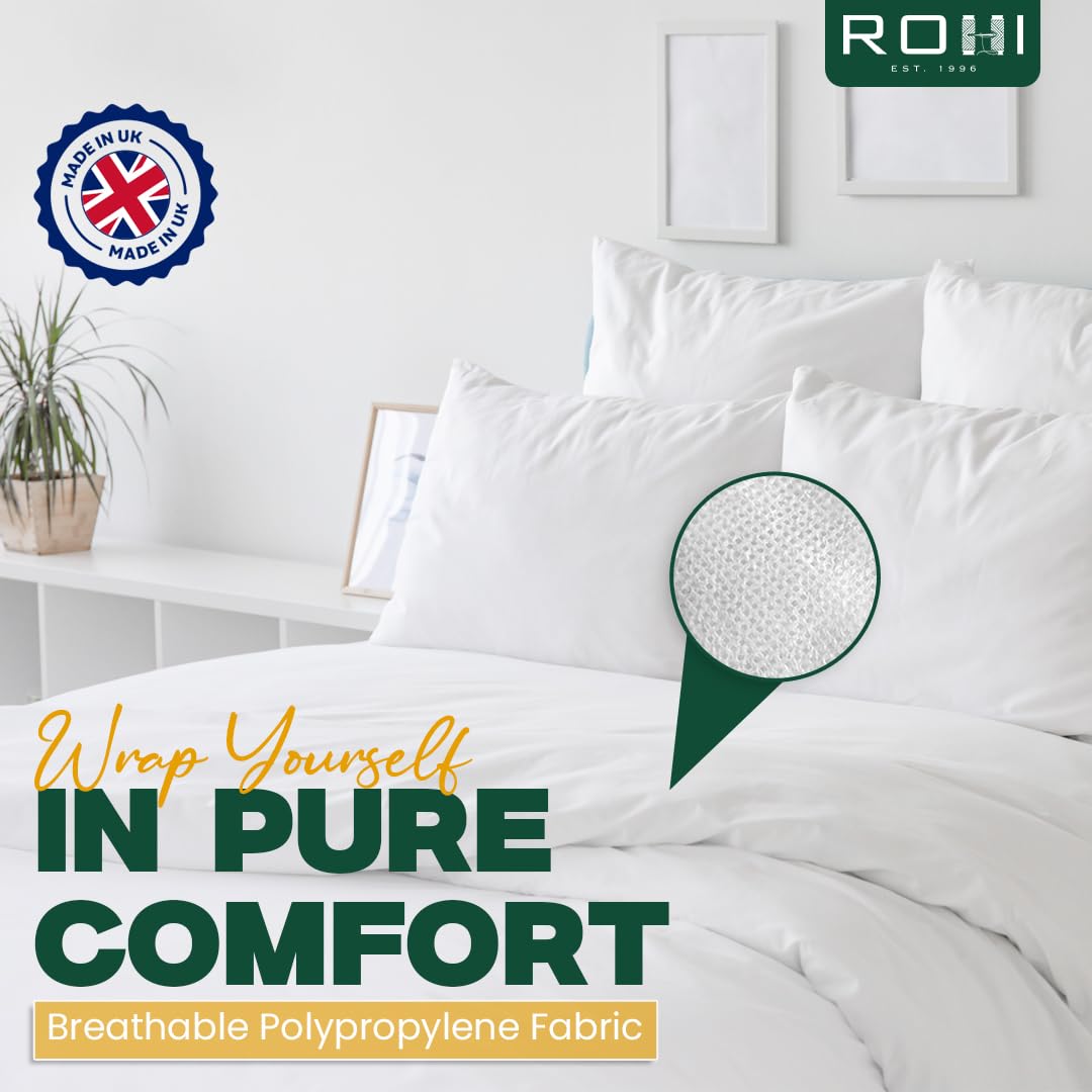 Rohi Anti-Allergy Single Duvet 10.5 Tog with 2 Deluxe Pillows – Midweight – Luxurious Comfort All Season Duvet – Soft & Breathable Corvin Quilt