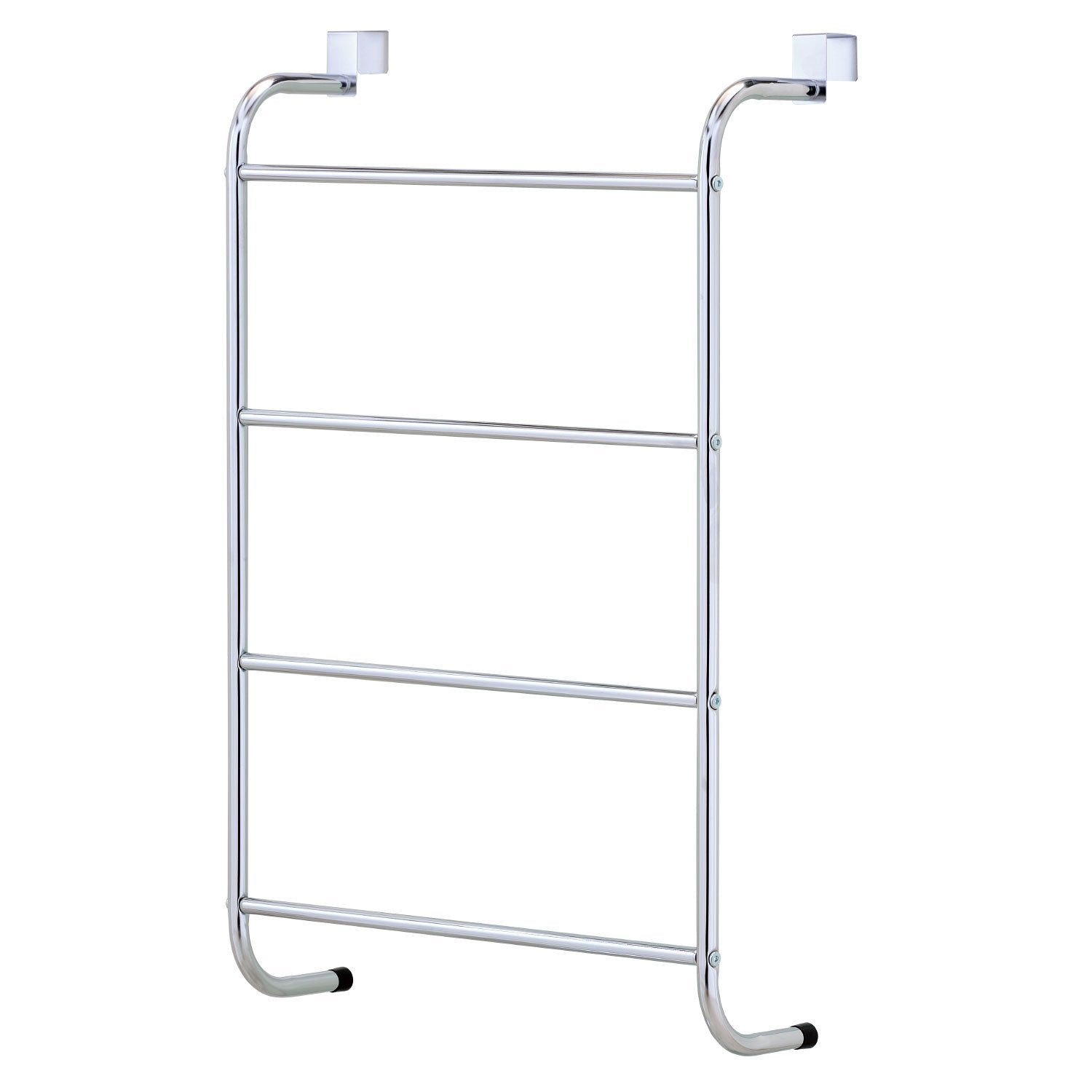 Taylor & Brown 4 Tier Chrome Over Door Clothes Airer Towel Rail Rack Hanger Bar Holder Bathroom Bath Towels Storage Organiser - W46.5cm x D16cm x H72.5cm