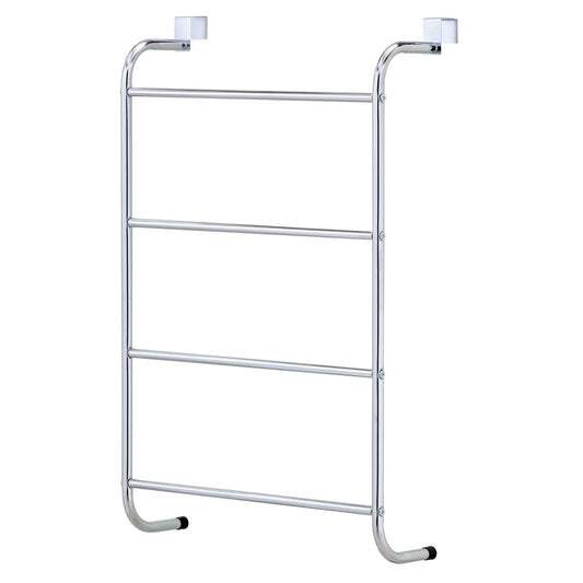 Taylor & Brown 4 Tier Chrome Over Door Clothes Airer Towel Rail Rack Hanger Bar Holder Bathroom Bath Towels Storage Organiser - W46.5cm x D16cm x H72.5cm