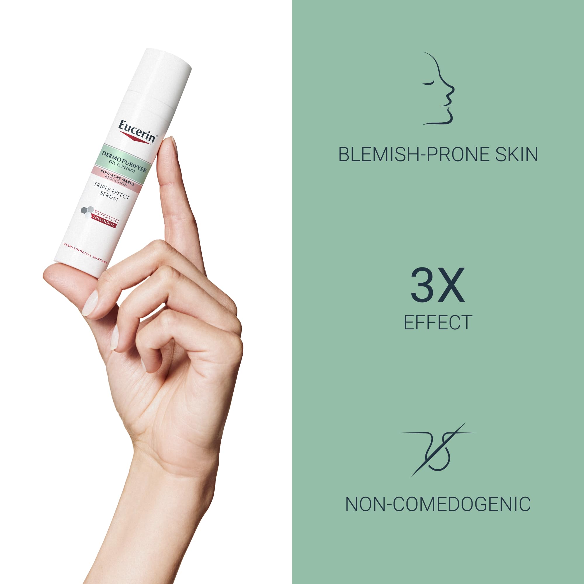 Eucerin DermoPurifyer Triple Effect Serum 40ml, Post Acne Treatment for Blemish-Prone Skincare, Reduces Hyperpigmentation Spots, Controls Shine and Prevents New Blemishes, with Salicylic Acid