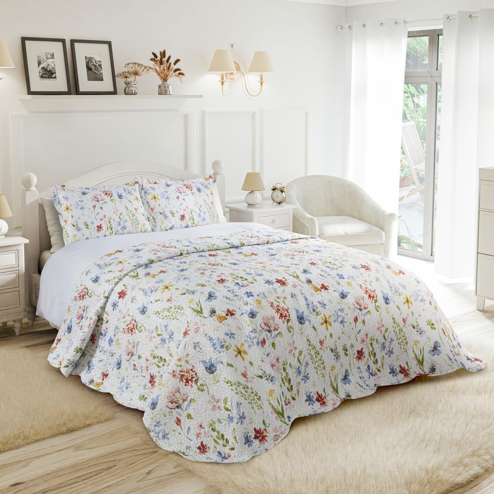 Emma Barclay Spring - Quilted Patchwork Bedspread Set - King
