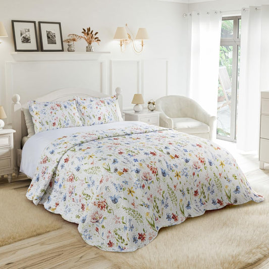 Emma Barclay Spring - Quilted Patchwork Bedspread Set - King