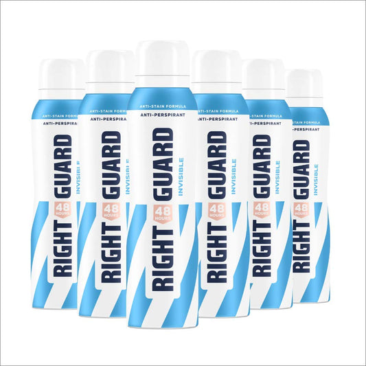 Right Guard Women's Deodorant, Total Defence 5 Invisible Anti-Perspirant Spray, Multipack 6 x 150 ml