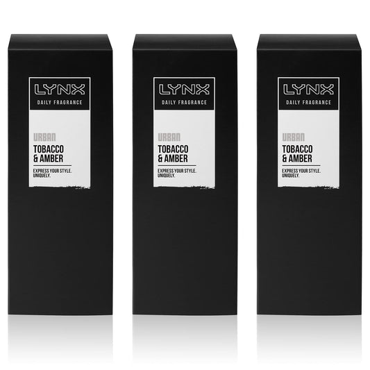 Lynx Urban Daily Fragrance Precision Pump Body Spray with Tobacco & Amber Fragrance 3 Pack of 100ml