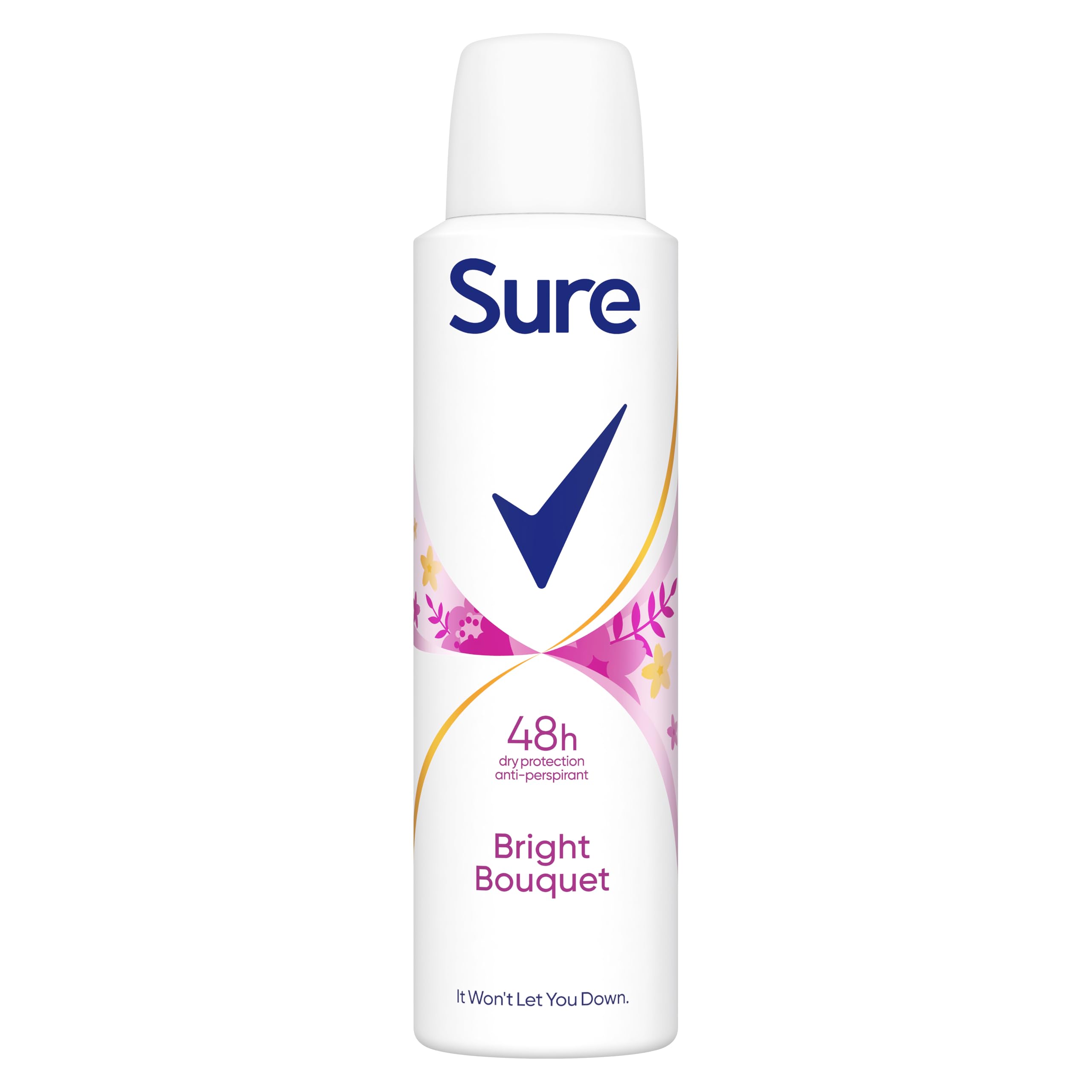 Sure Women Bright Bouquet Deodorant Body Spray Antiperspirant with a strawberry, apricot & vanilla fragrance and 48 hour sweat and odour protection 150 ml, Pack of 6