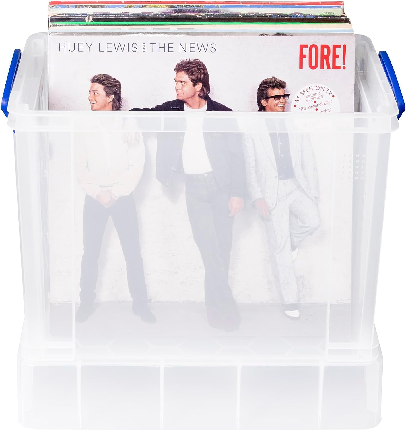 19 litre XL  Clear Plastic Storage Box- Stores 50 Vinyl LPs