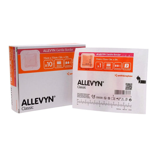Allevyn Gentle Foam Border Dressing Pads (10 pieces) 7.5x7.5cm/3in.x3in