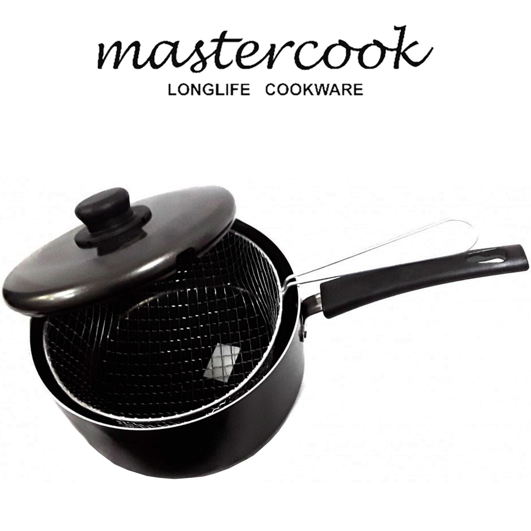 MASTER COOK DEEP FAT FRYER SET | 9 Inch 3PC NON-STICK CHIP PAN | STEEL | POT + LID & BASKET | HOME | KITCHEN | FOOD | COOKING | CHEF | UK FREE P&P, LOC169_9_INCH_CHIPAN