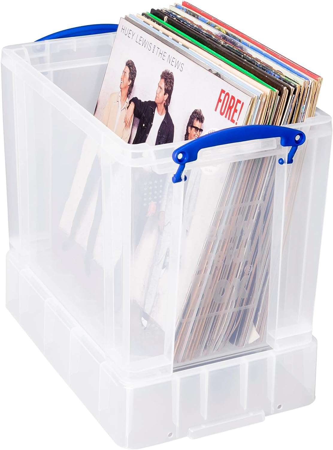 19 litre XL  Clear Plastic Storage Box- Stores 50 Vinyl LPs