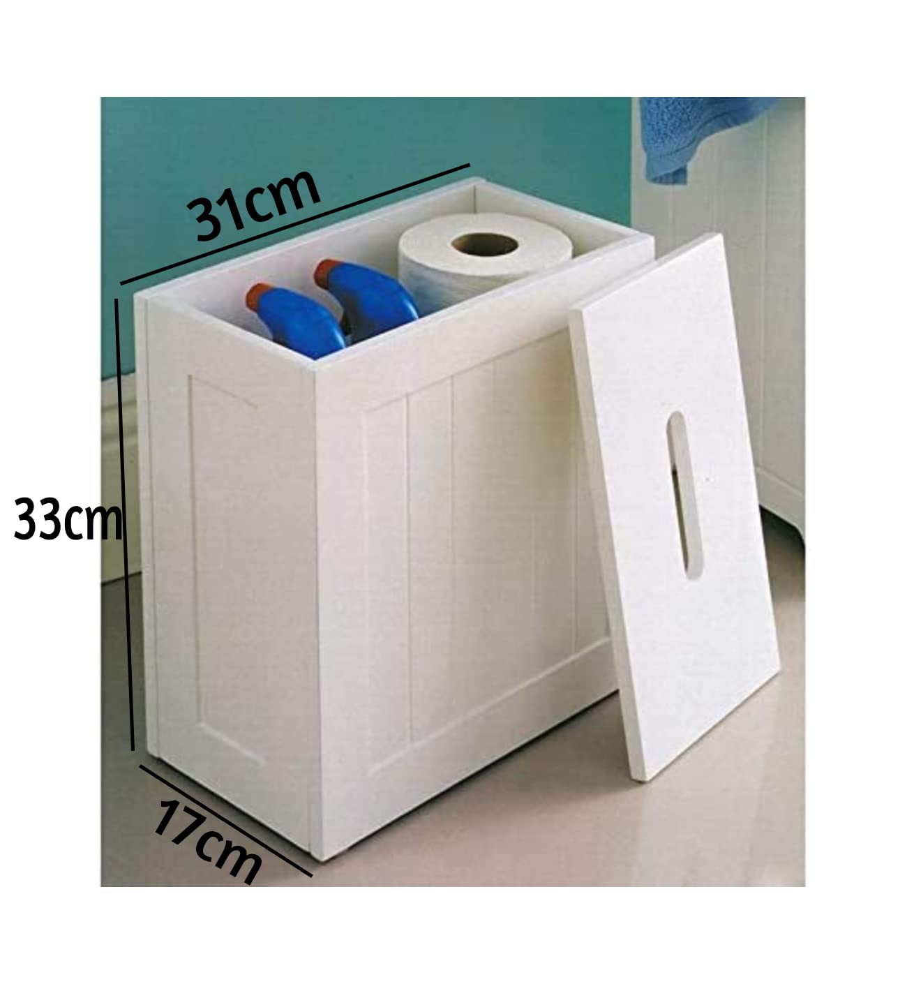 Maine White Bathroom Storage Unit Toilet Cleaning Tidy Box