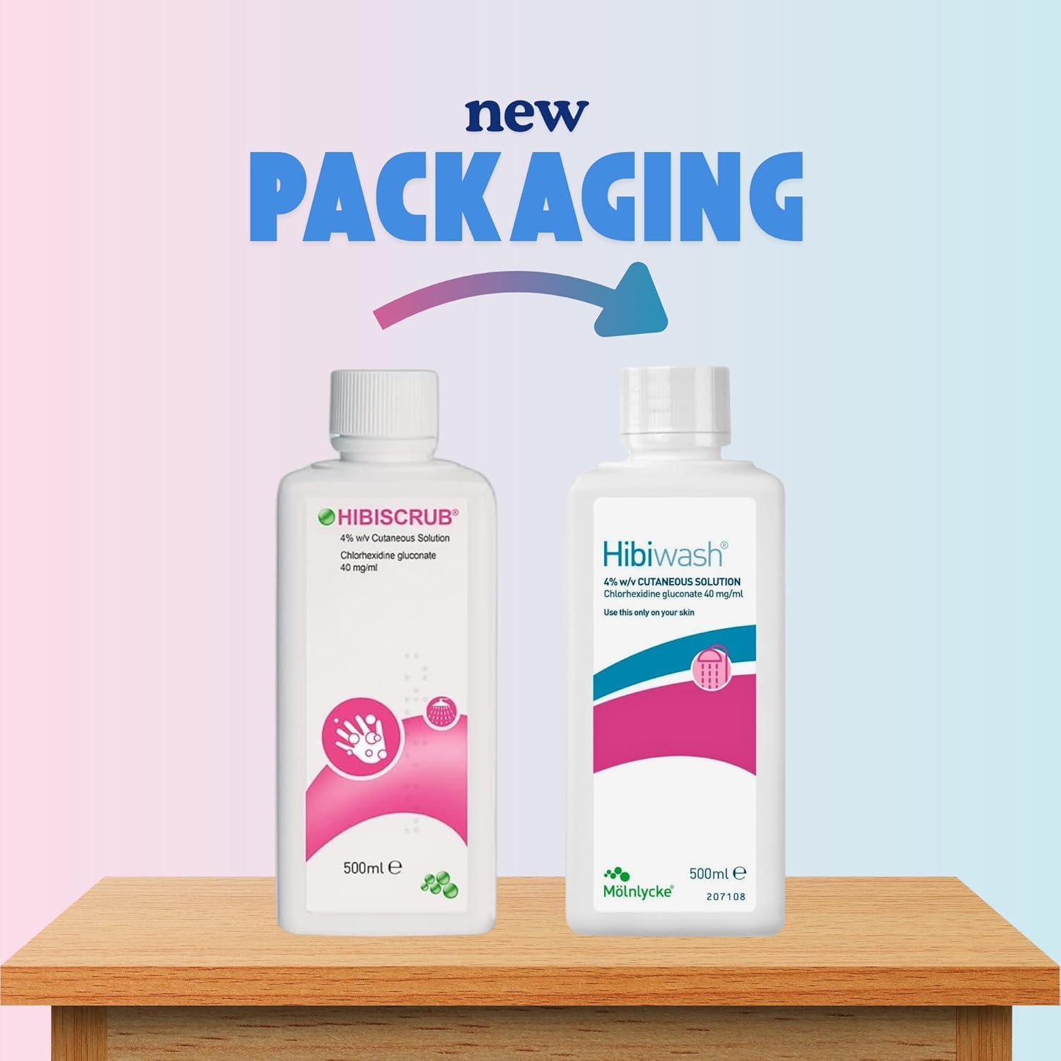 Hibiwash MAT2727 Antimicrobial Skin Cleanser Bottle, 500 mL