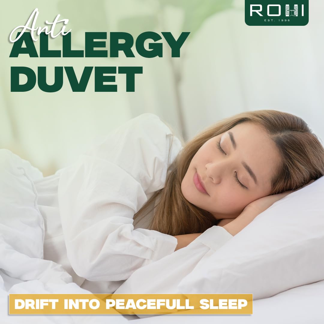 Rohi Anti-Allergy Single Duvet 10.5 Tog with 2 Deluxe Pillows – Midweight – Luxurious Comfort All Season Duvet – Soft & Breathable Corvin Quilt