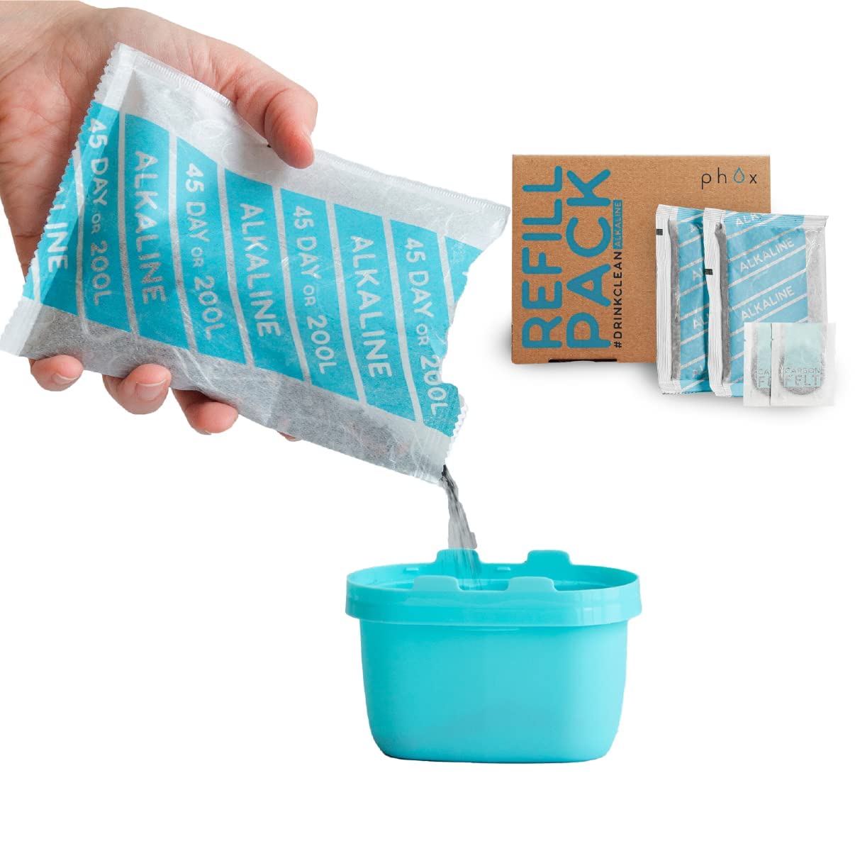 Brita Compatible - Eco Refillable and Reusable Filter Cartridge, Alkaline, Added Magnesium and Alkalinity Compatible with Maxtra and Maxtra+ (Alkaline)