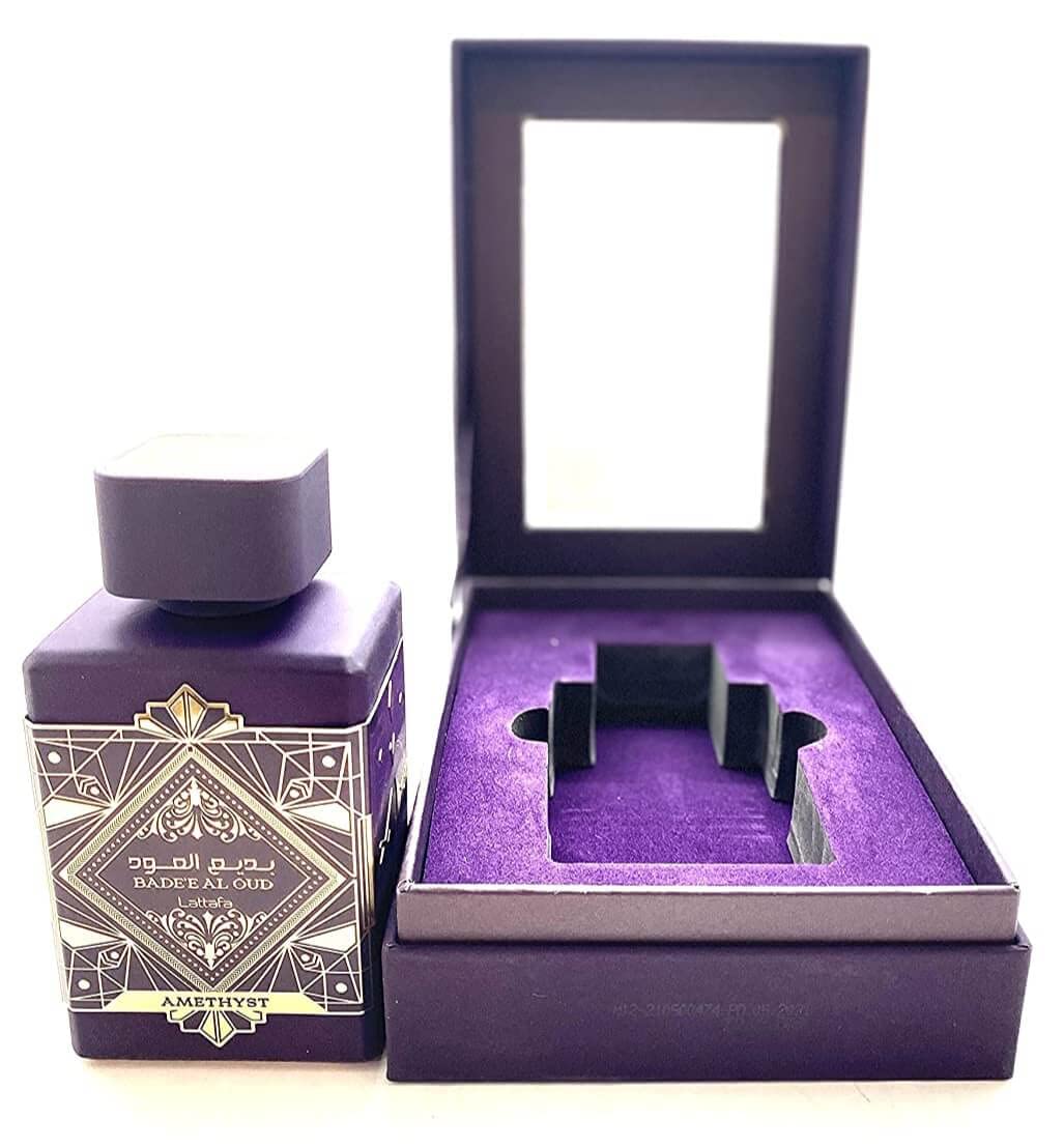 Badee Al Oud Amethyst Unisex For men and Women Eau De parfum 100ml - Fresh Fruity, Floral And Woody Frangrance - Sleek Bottle With Spray Nozzle