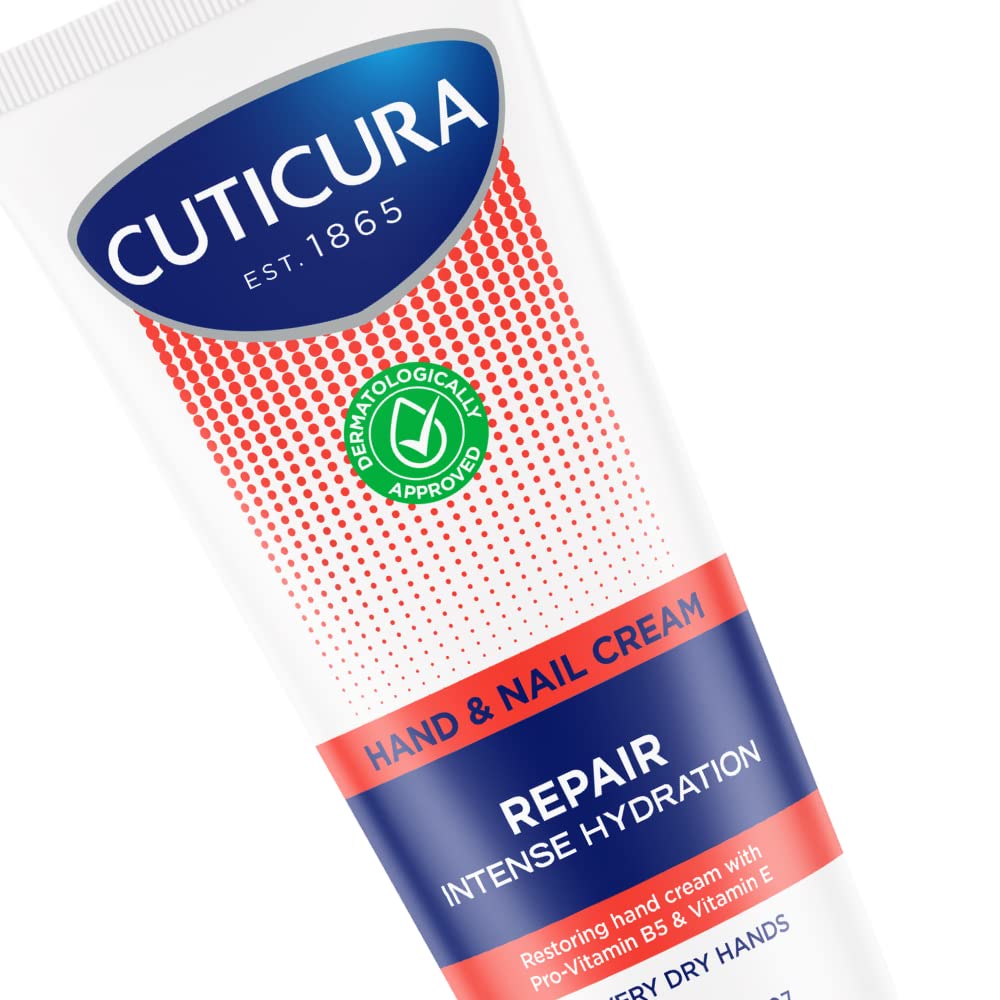 CUTICURA Repair Hand & Nail Cream 75ml, Intense Hydration, Softening, Protect Damaged Skin, Stronger Nails