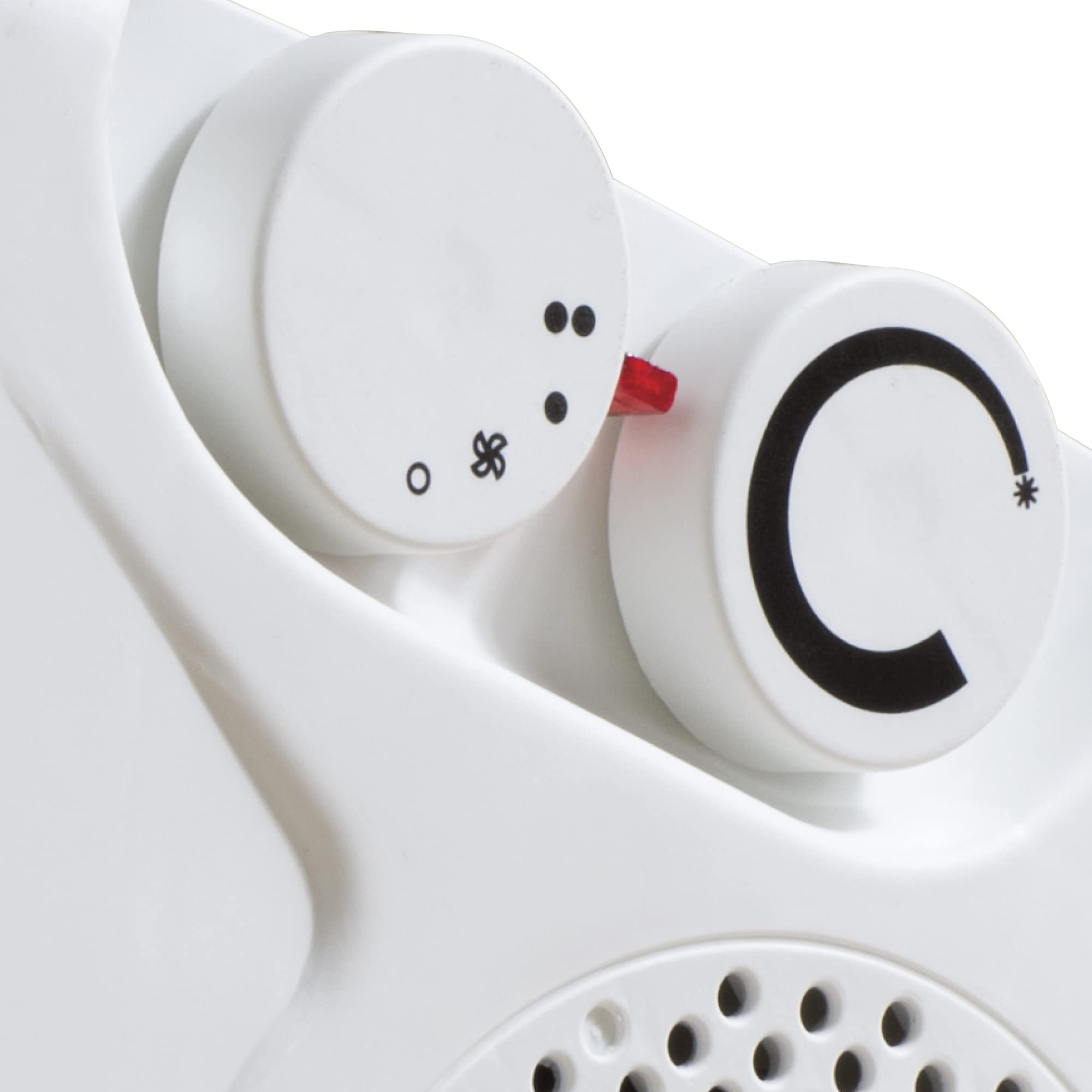 Electric Fan Heater Upright and Flat Portable Heater With Carry Handle Safety Cut-Out Feature Adjustable Control & Fan Only Setting 2000W - White