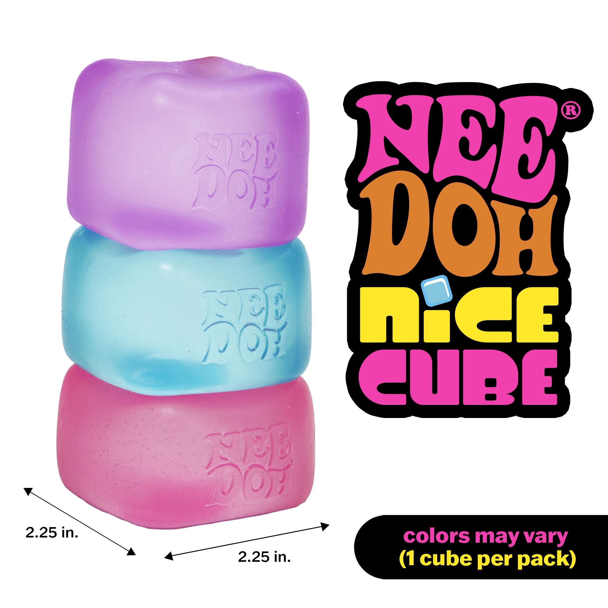 Schylling Nice Cube Nee Doh Stress Ball - Sensory Toys, Needoh Fidget Toys, Anxiety & Stress Relief, Sensory Balls, Non-Toxic Dough Material