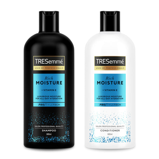 TRESemmé Rich Moisture luxurious moisture 1xShampoo for dry, damaged hair 680 ml & TRESemmé Rich Moisture luxurious moisture for all-day hydration 1xConditioner for dry, damaged hair 680 ml 2 piece