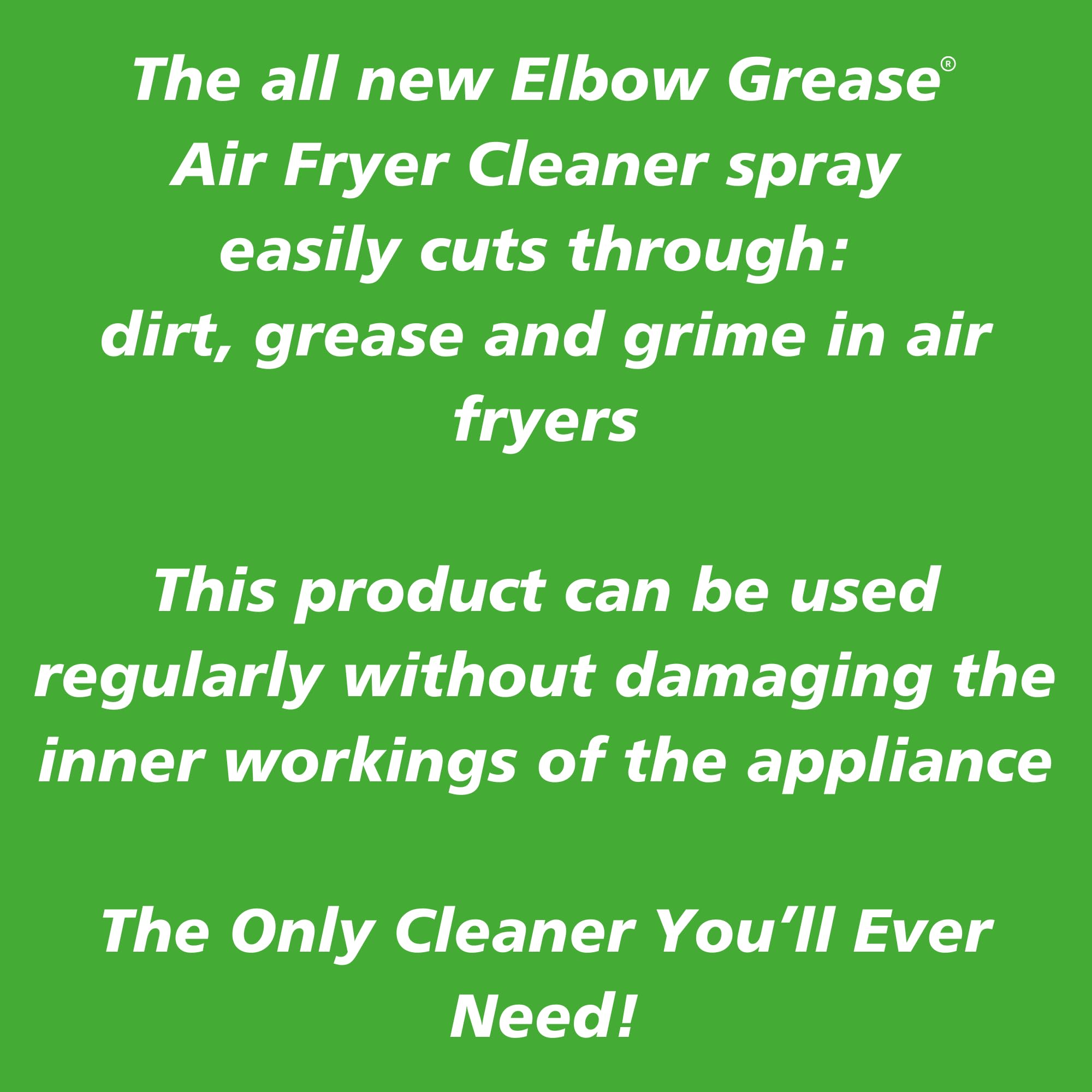 Elbow Grease Air Fryer Cleaner Spray | Spray, Foam, Wipe, Rinse - Cuts Through Dirt, Grease & Grime (Lemon Fresh, 500ml)