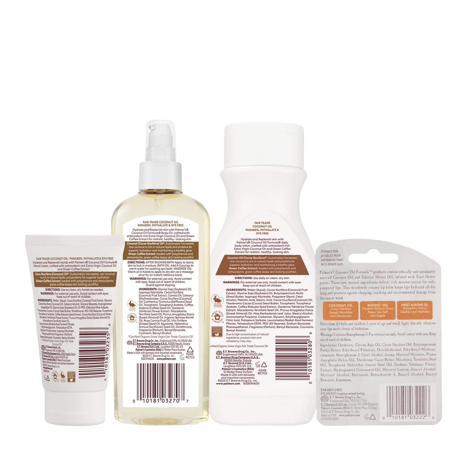 Palmer's Coconut Oil Body Care Set | Body Lotion | Body Oil | Hand Cream | Lip Balm