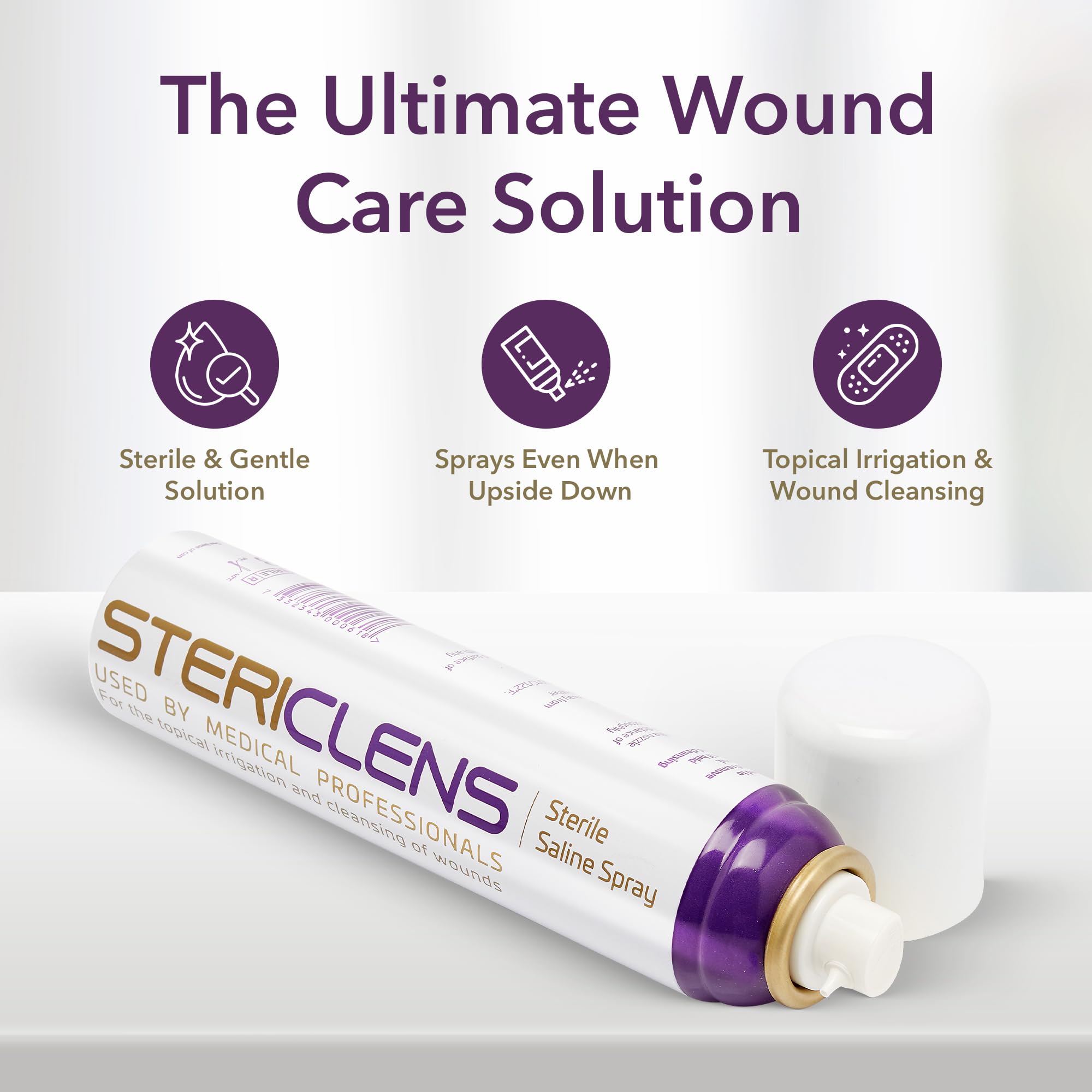 Stericlens Sterile Saline Solution Antiseptic Spray 240ml: Piercing Cleaning Solution and Wound Spray for Effective Piercing Aftercare: Convenient Nose, Body, and Ear Infection Treatment
