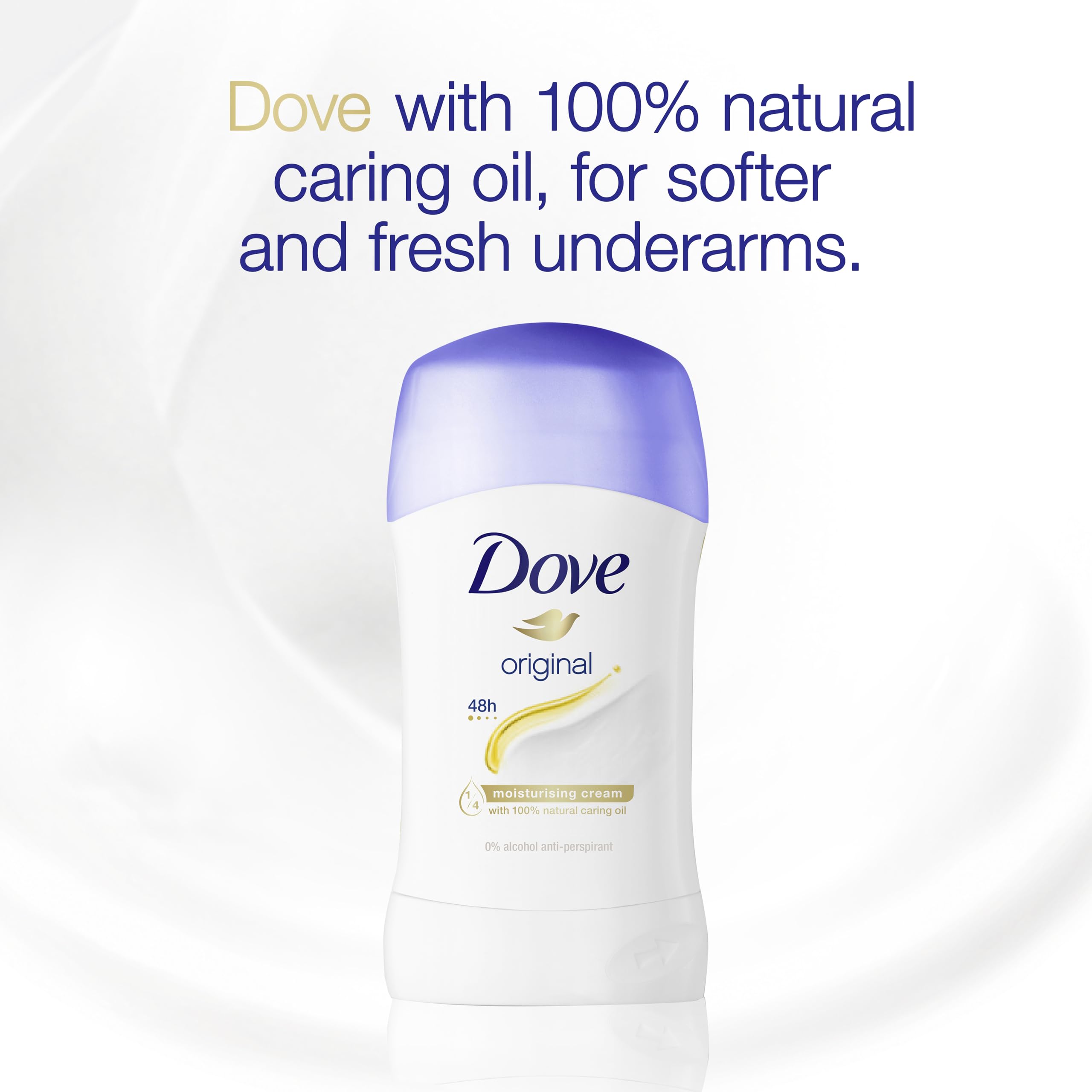 Dove Original Anti-Perspirant Deodorant ¼ moisturising cream with 100% natural caring oil Stick for 48-hour odour protection 6x 40 ml