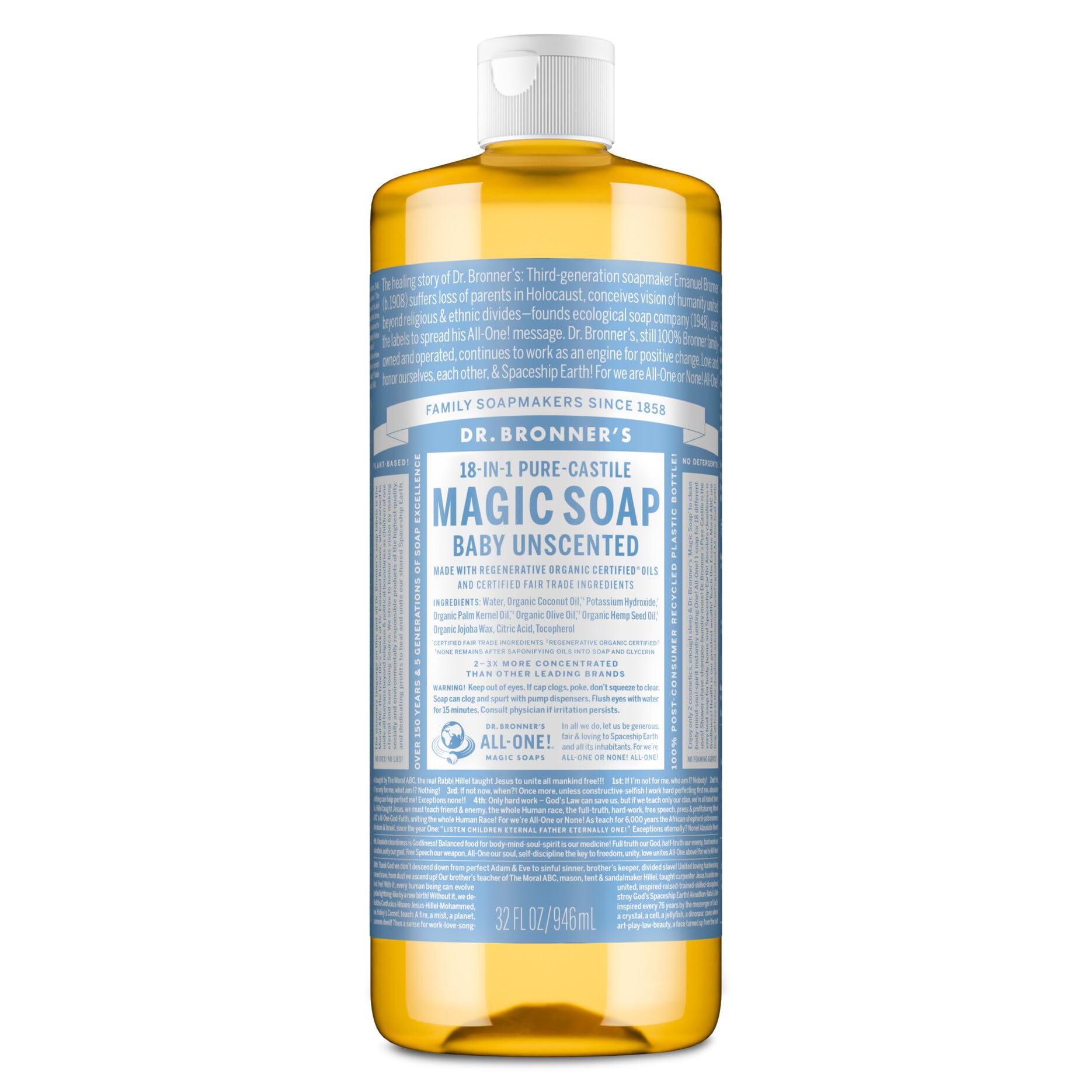 Dr Bronner'S | Baby Castile Liquid Soap | 1 x 946ml