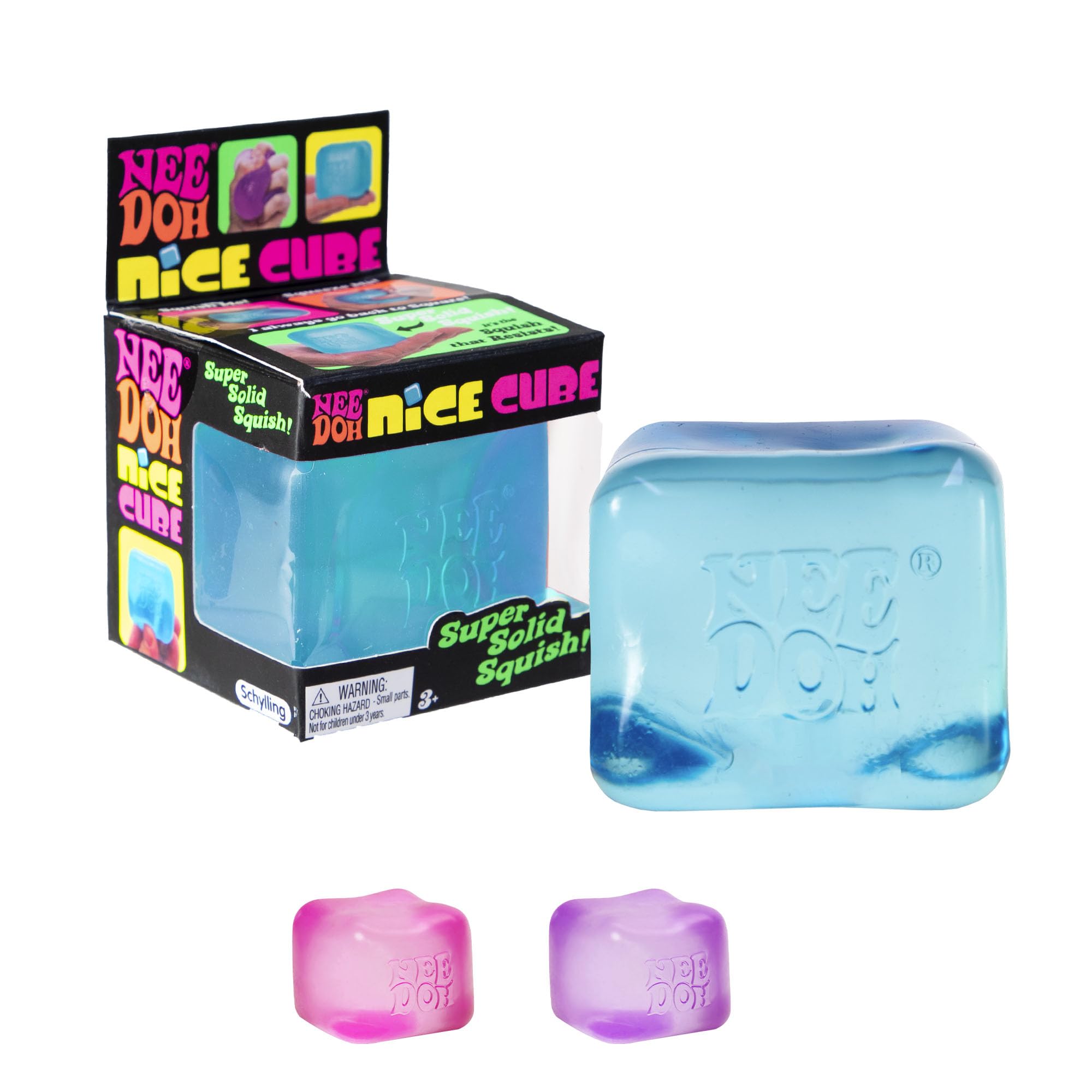 Schylling Nice Cube Nee Doh Stress Ball - Sensory Toys, Needoh Fidget Toys, Anxiety & Stress Relief, Sensory Balls, Non-Toxic Dough Material