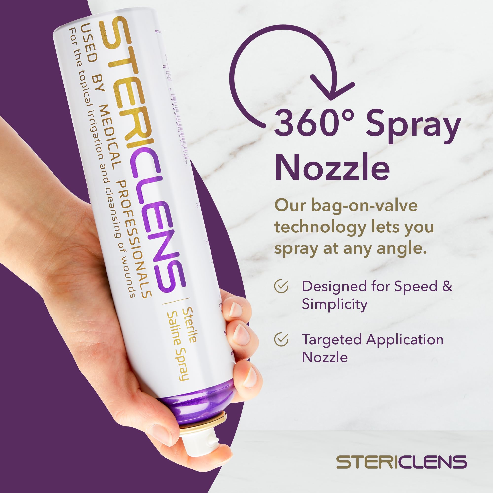 Stericlens Sterile Saline Solution Antiseptic Spray 240ml: Piercing Cleaning Solution and Wound Spray for Effective Piercing Aftercare: Convenient Nose, Body, and Ear Infection Treatment