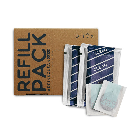 Clean Refill Pack for Phox Water Filters, 3 Month Supply (Clean)