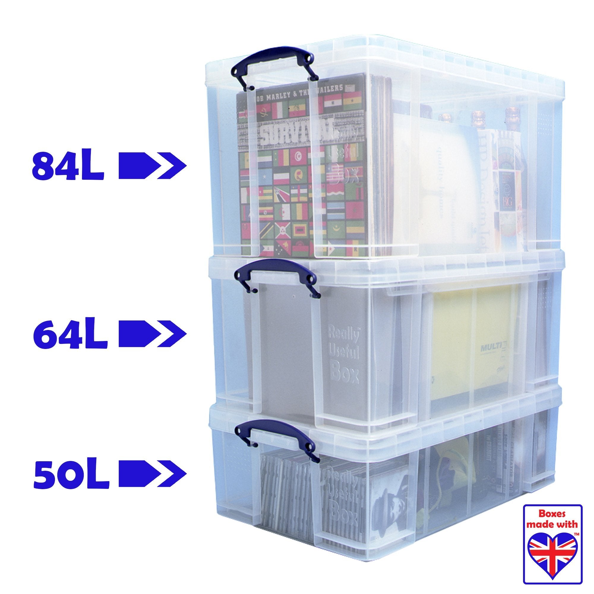 Plastic Storage Box 64 Litre Clear