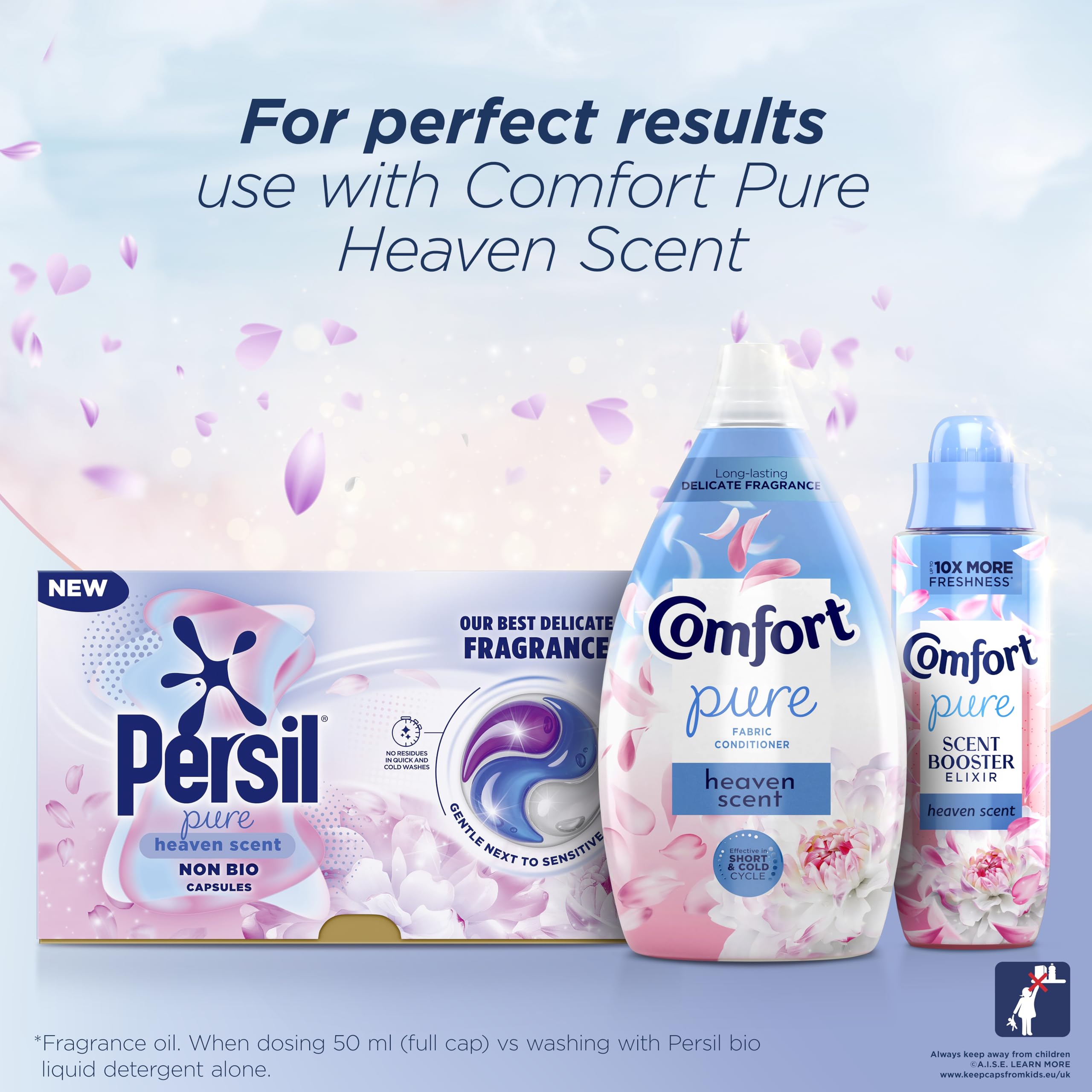 Persil Molly Mae x Pure Heaven Scent Non Bio Washing Capsules our best delicate fragrance laundry capsules gentle next to sensitive skin 99 washes (3x 33)